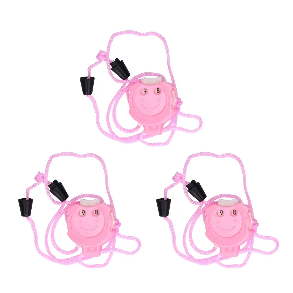 3Pcs Portable Pink Knitting Stitch Counter Plastic Light Weight Crochet Row Counter Pendant Stitch Marker Home Travel