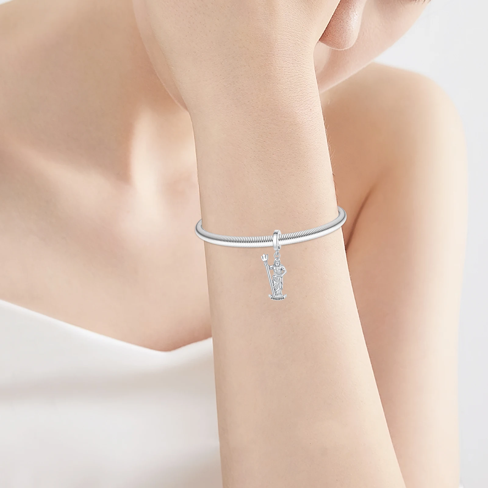 925 Sterling Silver Charm Greek God of the Sea Poseidon Trident Pendant for Women Fit Original Bracelet Necklace DIY Accessories - view 4