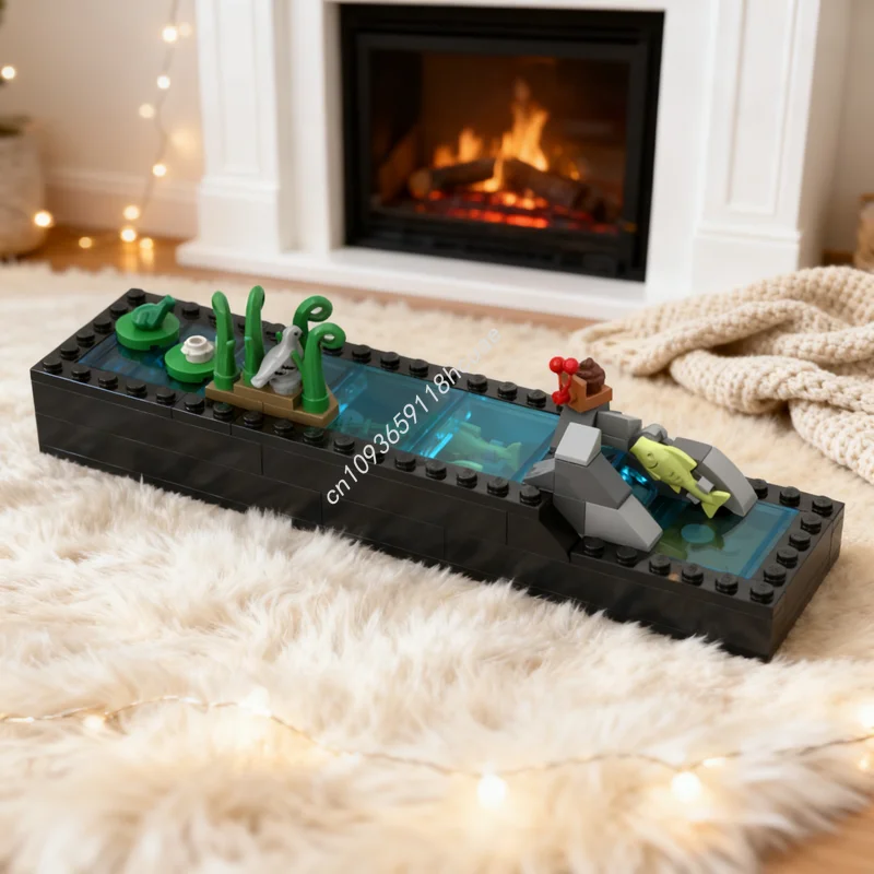 105 قطعة MOC مغامرين نهر الغابة المشهد نموذج اللبنات البناء هدايا عيد الميلاد لتقوم بها بنفسك اللعب فكرة التعليم الطوب الاطفال