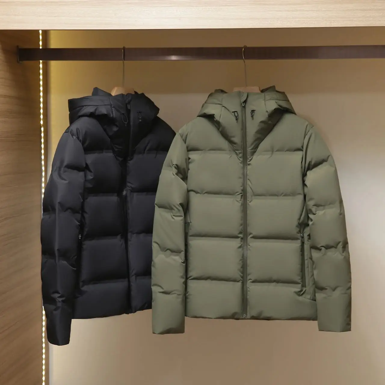 

Harore Men's down Jaet aphene Thiened Outdoor Winter Coat Waterproof Hooded Regular Length White Du Feather Fill