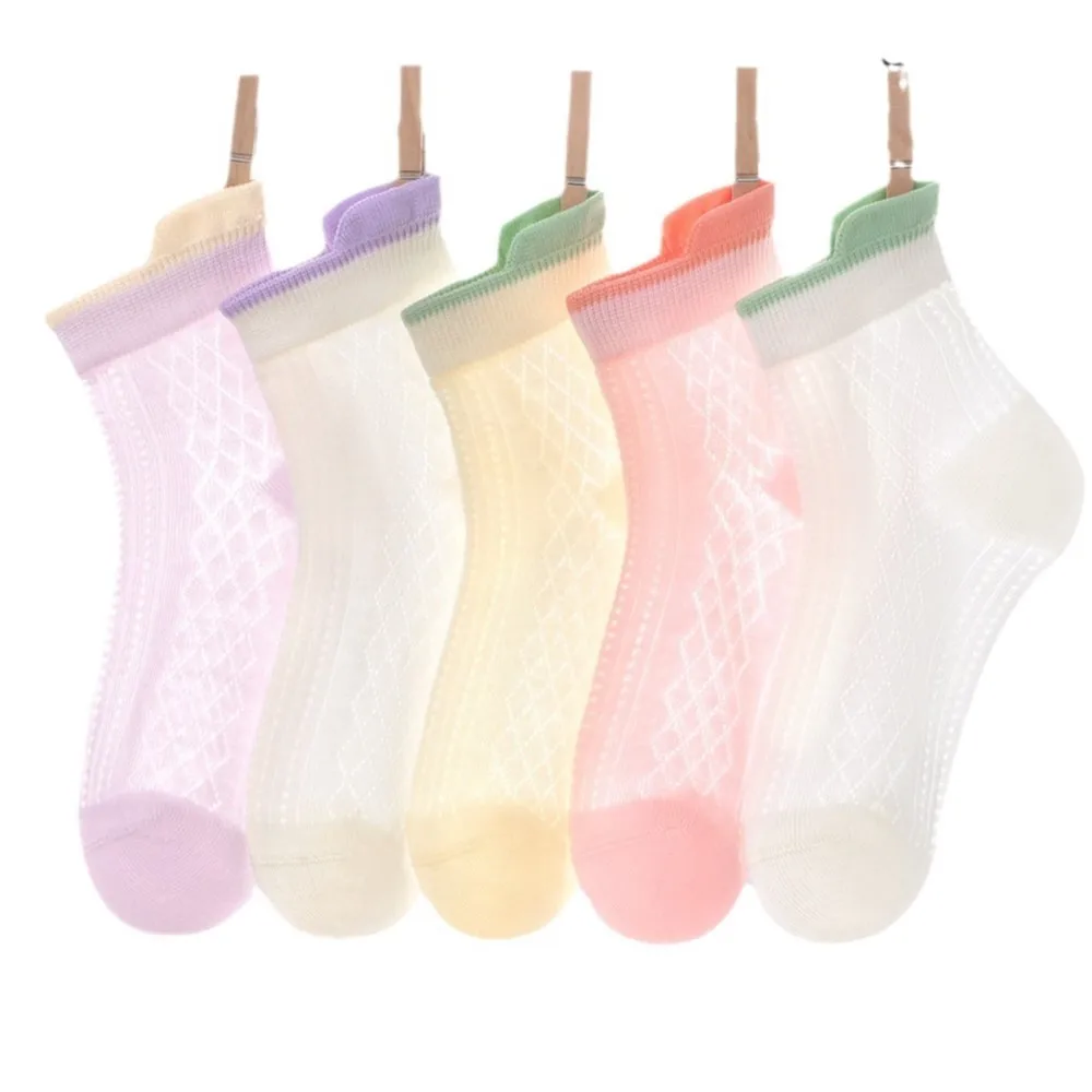 Children's Socks Summer Thin Cotton Socks Boys and Girls Summer Mesh Breathable Tube Big Kids Summer Deodorant Cotton Socks
