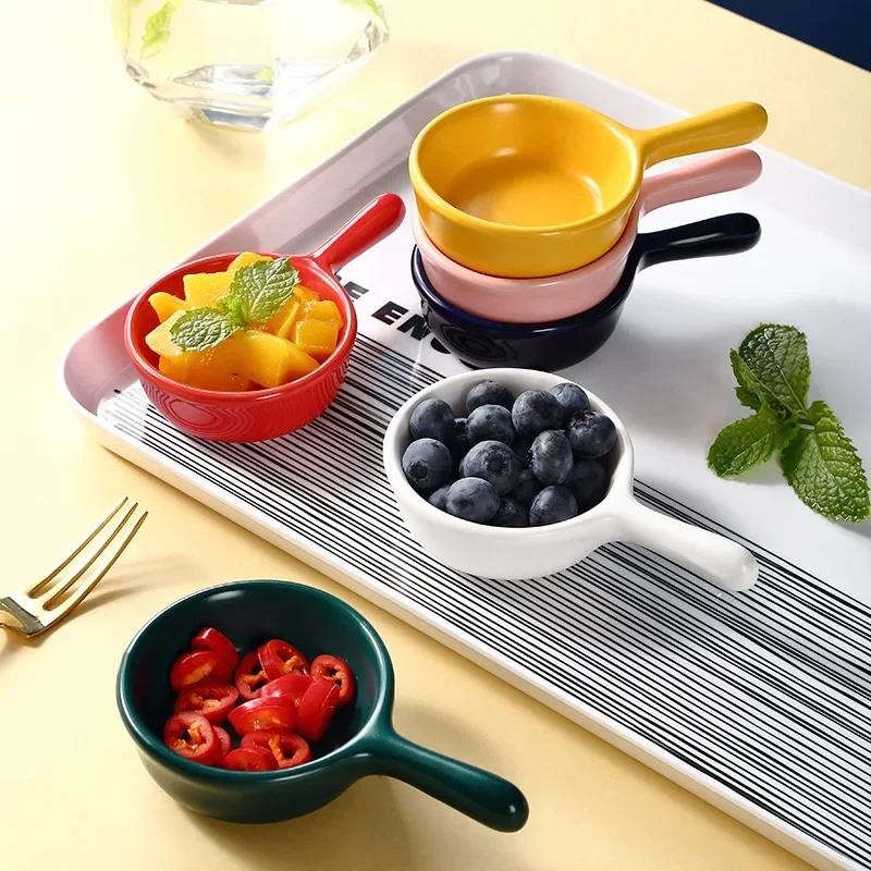 1Pcs Super Cute Ceramic Sauce Dish Mini Tray Small Plate Side Seasoning Dish Condiment Dishes Sushi Soy Snack Dipping Home Bowl