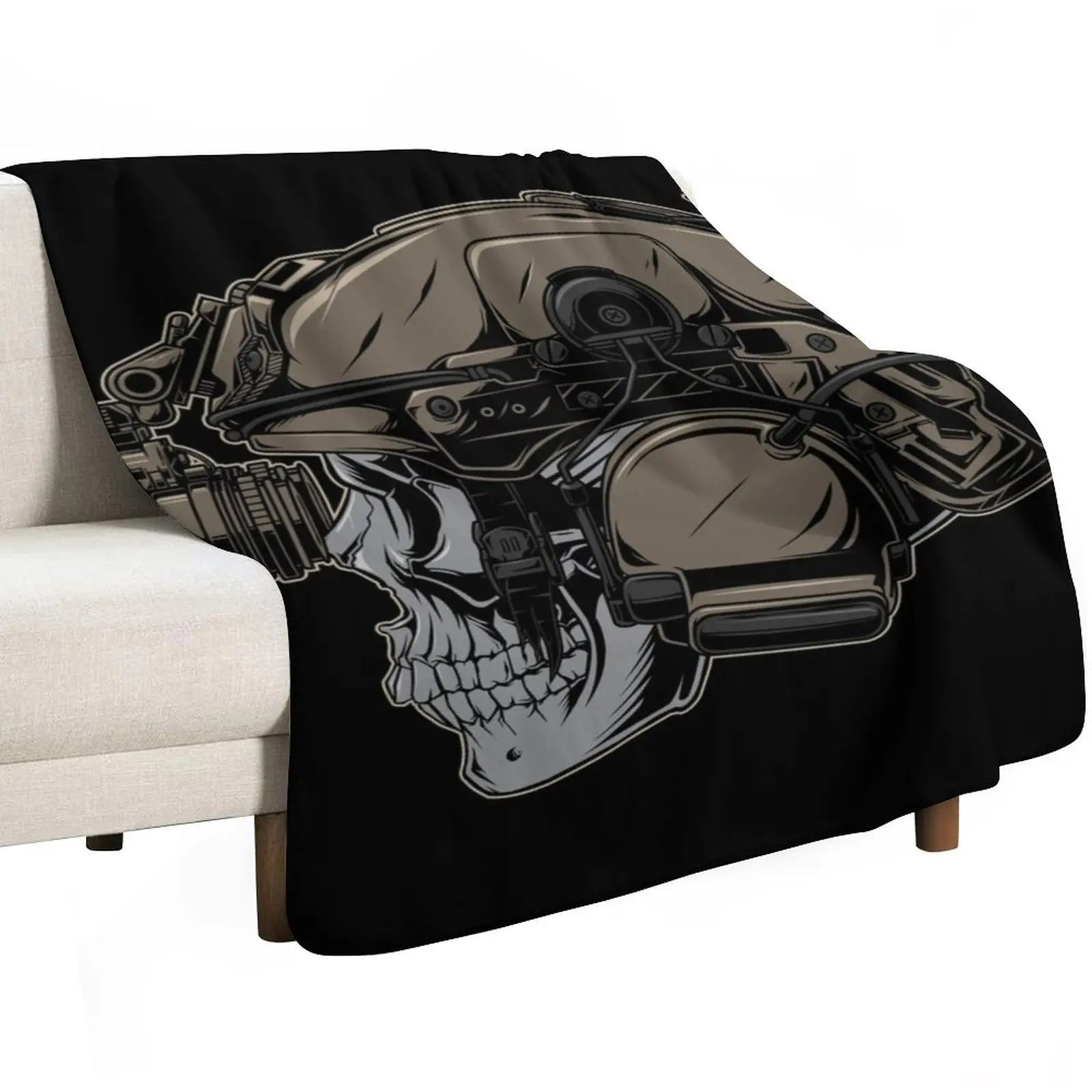 soldier skull Throw Blanket Soft Plaid Cute Plaid Giant Sofa Soft Plush Plaid Loose Blankets For Bed Blankets