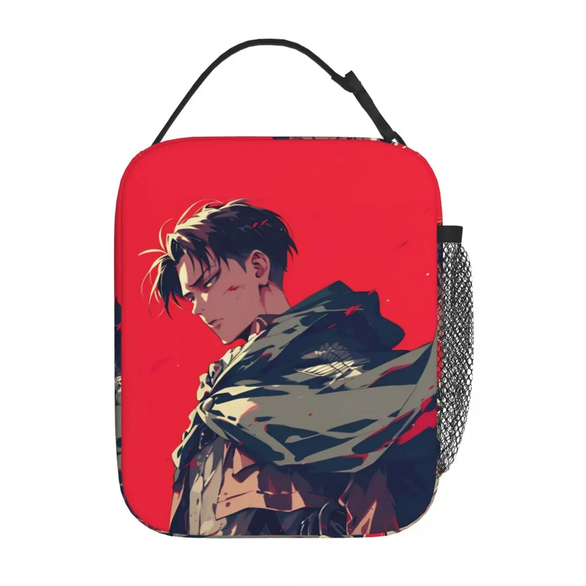 Levi Ackerman Anime Insulated Lunch Bag Large AOT Lunch Container Cooler Bag Tote Lunch Box Office Picnic Food Storage Bags