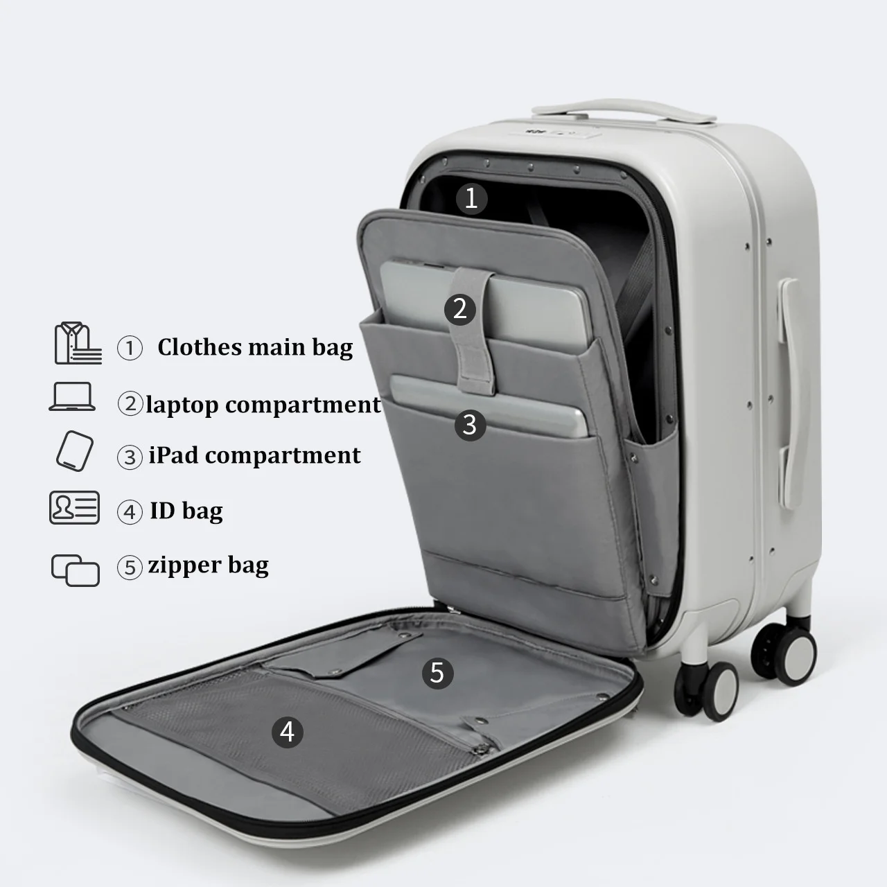 Patent Ontwerp Aluminium Frame Koffer Handbagage Rollende Bagage Mooie Boarding Cabin18/20/22/24 Inch Wachtwoord Trolley Case