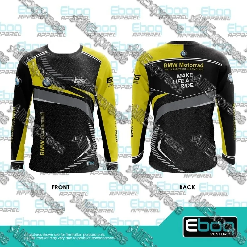 

BMW R1250 GS Summer Motorcycle Racing Jersey Long Sleeve T-Shirt Men's Quick-Dry Anti-UV Motorrad Adventure Motocross Teamwear