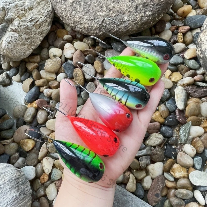 1/6 stücke Big Mouth Popper Köder Topwater Splash Harten Köder Wobbler Schwimmende Wobbler Künstliche Harten Köder Fisch mit Einzel Haken – Detail 2