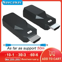 2024 HDMI Extender with IR & Loop Out 1080P HDMI Extender 60m No Loss RJ45 to HDMI Extender Transmitter Receiver over Cat5e/Cat6