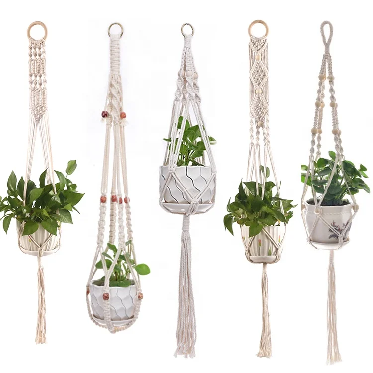 

Indoor pot rack basket garden decoration hanging hanger handmade cotton plant hanger