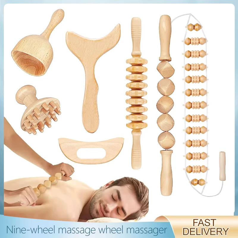 

Wood Therapy Massage Roller Lymphatic Drainage Massage Scraping Whole Body Pain Relief Tool Anti Cellulitis Massage