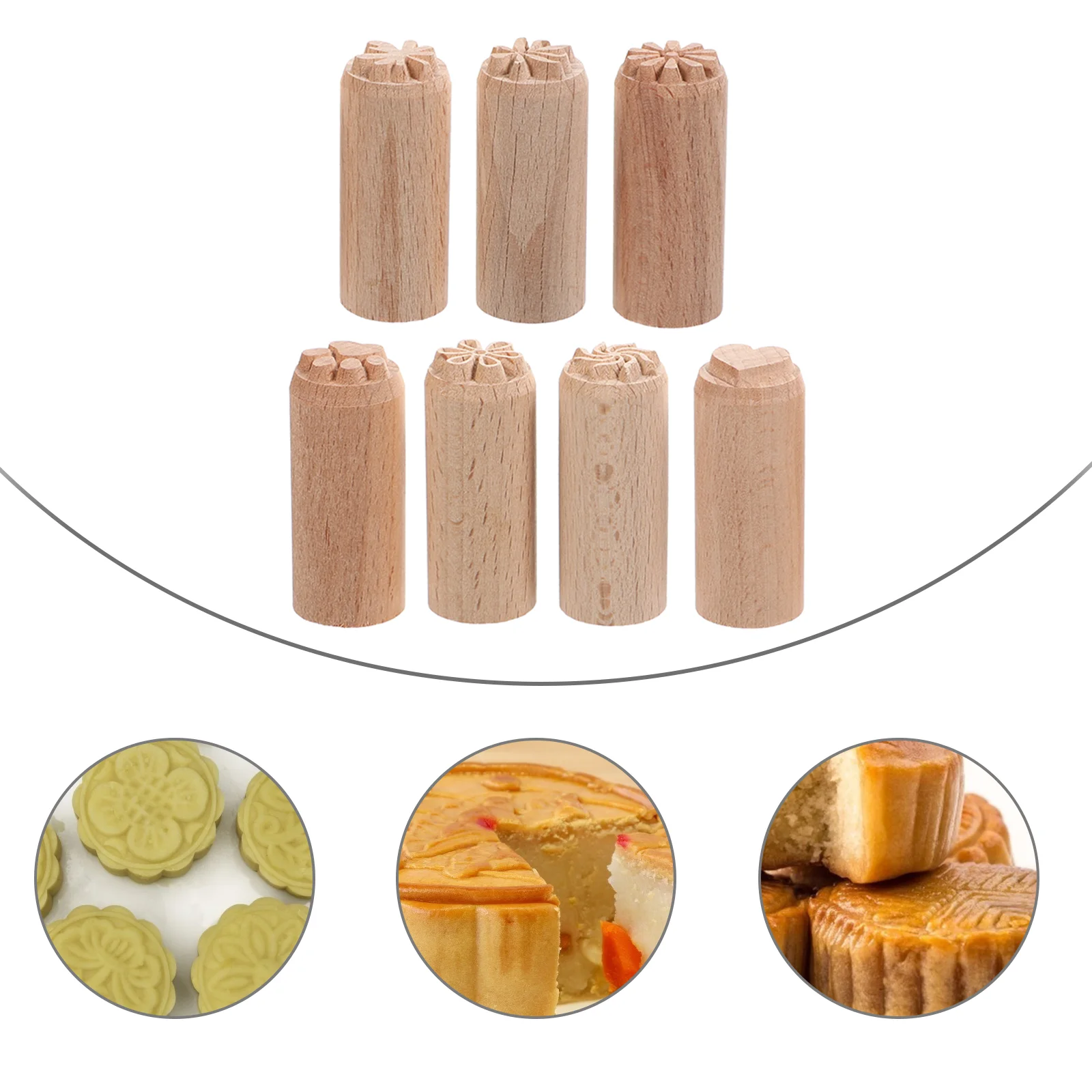 

2cm Wooden Stamp Natural Stamps Retro Decor Hand Carved Block DIY Clay Printing Blocks Drill Bits for Ceramics Decorative