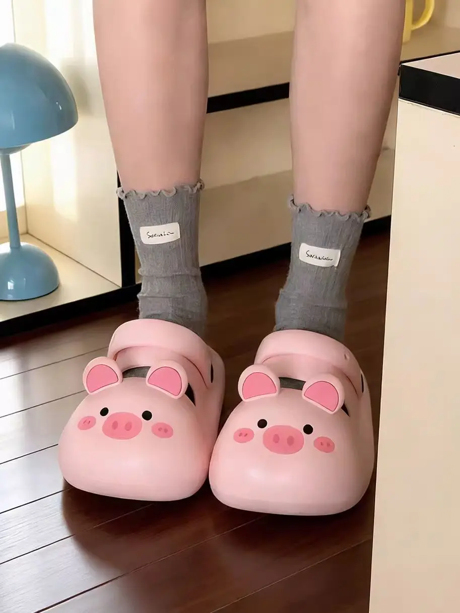Cute Animal Pig Shoes for Women 2026 Newest Indoor Outdoor Beach Clogs Fashion Closed Toe Piggy Sandals image 3