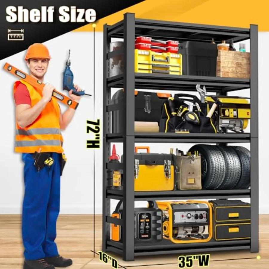 رفوف جراج قابلة للتعديل من 5 طبقات شديدة التحمل للتخزين الكبير في قواعد المرآب والمستودعات التي تحمل ما يصل إلى 3000 رطل دورا #3