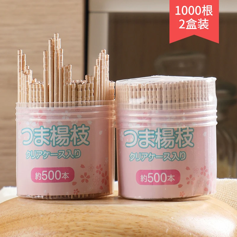 500 Tooth Stick Wood Picks Fruit Toothpicks Disposable Toothpicks Single Head Fine Wood Household Tooth Pick Wooden Tooth Pick