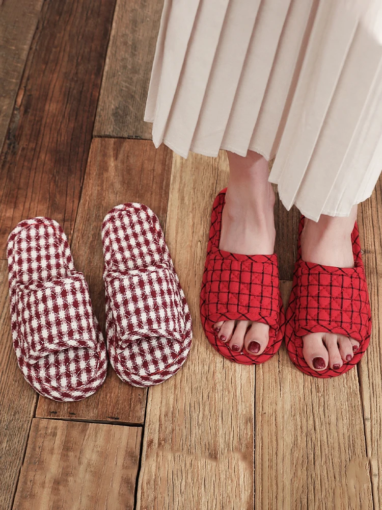 

Korean Sle Cotton Slippers Indoor Home Slippers Soft Bot Fabric Floor Mat Silent hine Waable Spring Summer Autumn