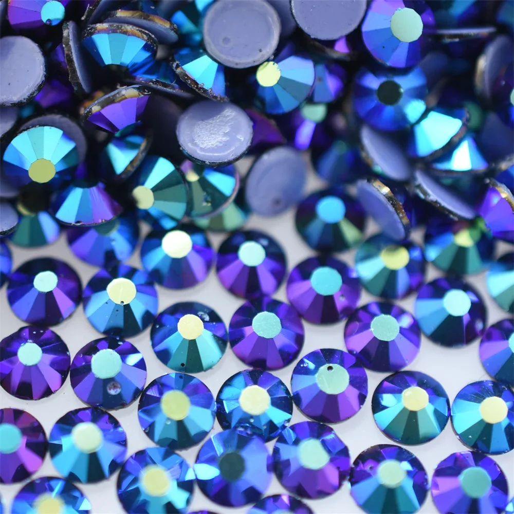 Hotfix Glas Glitzer Jet AB Schwarz Eisen auf Kristall Flatback Strass Nail Art Dekorationen Handwerk Handyhülle DIY Y2K Zubehör