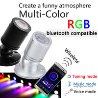 3W 5W LED Mini Spotlight For Showcase Cabinet Windows Store Small 220V Black Silver Body RGB Remote bluetooth Control Spot Light