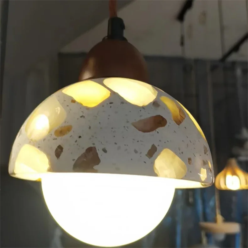 Cement Stone Pendant Light Modern Nordic Adjustable Wire Chandelier Restaurant Bedroom Shop Hanging Lamp Dropshipping Fixtures