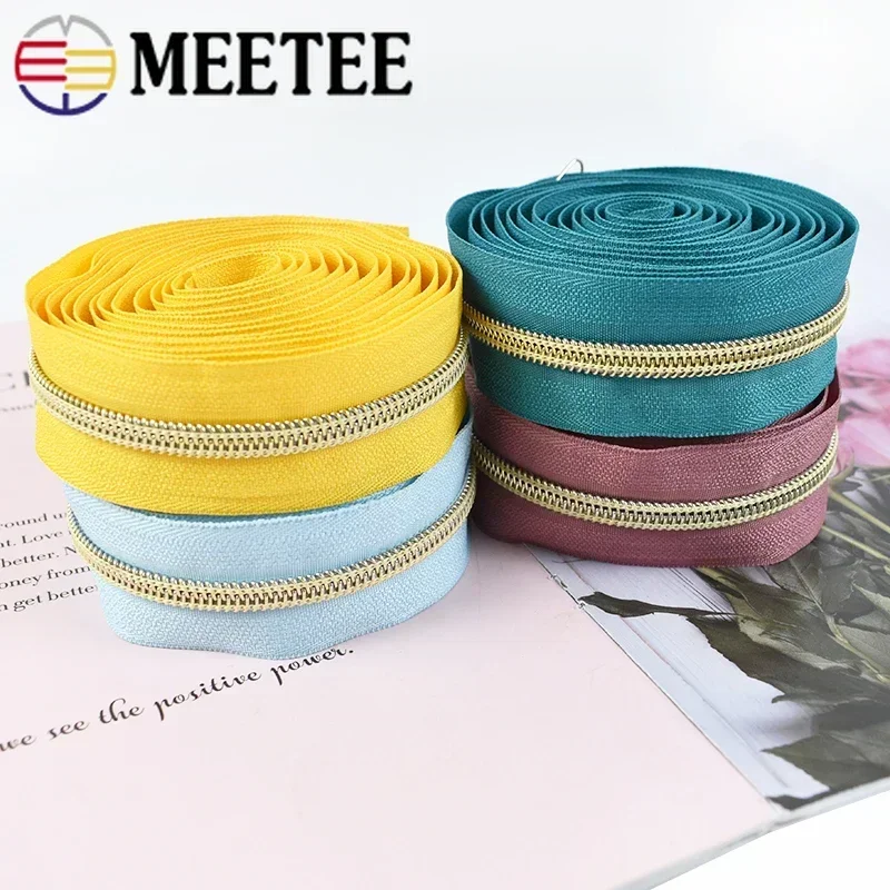 Meetee 20 Mét 5 # Nylon Khóa Kéo Mở Cấp Phối Dây Kéo Băng Túi Xách May Khóa Kéo Bộ Dụng Cụ Sửa Chữa DIY may Chất Liệu Phụ Kiện