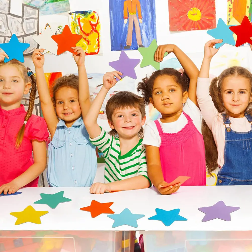

12pcs Writeable Star Cards Paper Cutouts For Bulletin Board Decor Classroom Craft Projects School Party Decoration