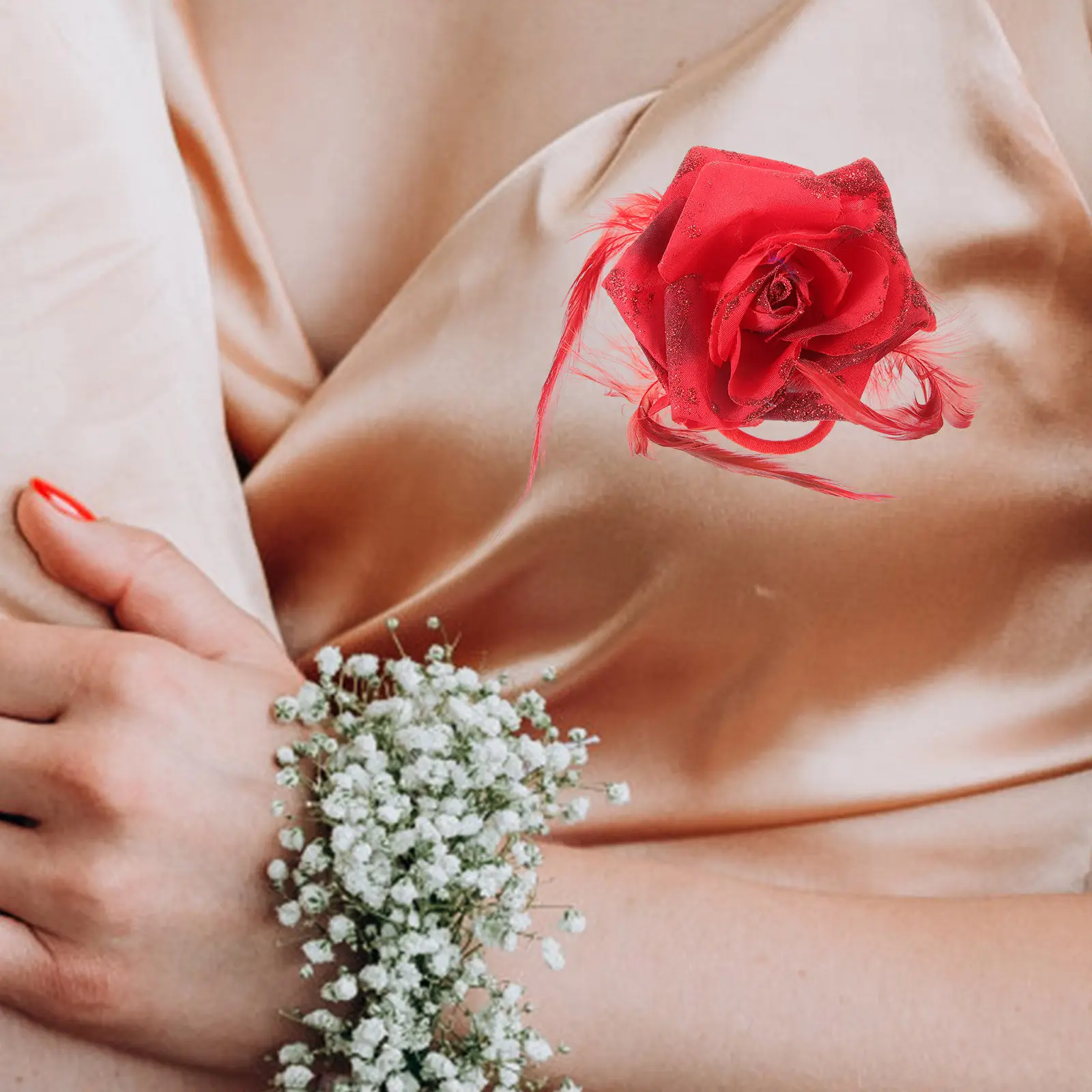 Rose Flower Headpiece Multipurpose Flower Clip Elegant Hair Brooch for Weddings Performances Daily Use Floral Hair Accessories