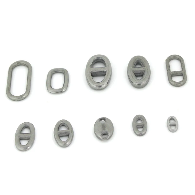 10 قطعة الفولاذ المقاوم للصدأ ثقب مزدوج البيضاوي موصل سحر صنع المجوهرات النتائج اكسسوارات
