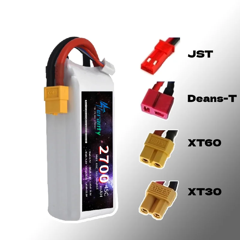 TERANTY 11.1V 2700mah 3S Lipo Battery XT60 T Deans XT30 JST RC Parts 45C For FT012 UAV Racing Boat Car Airplane Copter FPV Drone