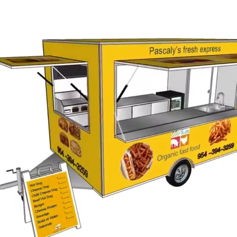 All-in-one Outdoor Cooking Station Mobile Food Cart Home Barbecue Island Kitchen with Wheels