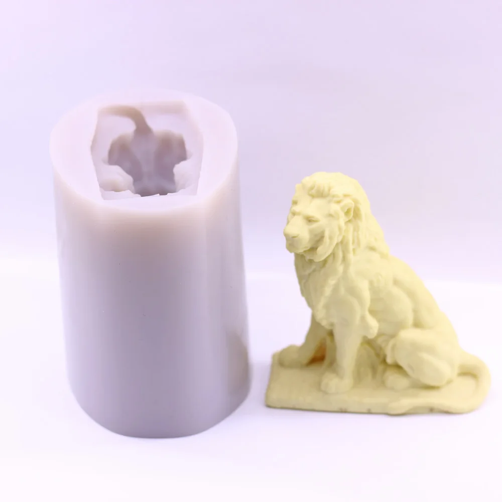 

3D Male Lion Silicone Candle Molds Animal Cake Decor Chocolate Sugarcraft Baking Mould Handicraft Production DIY Polymer Clay