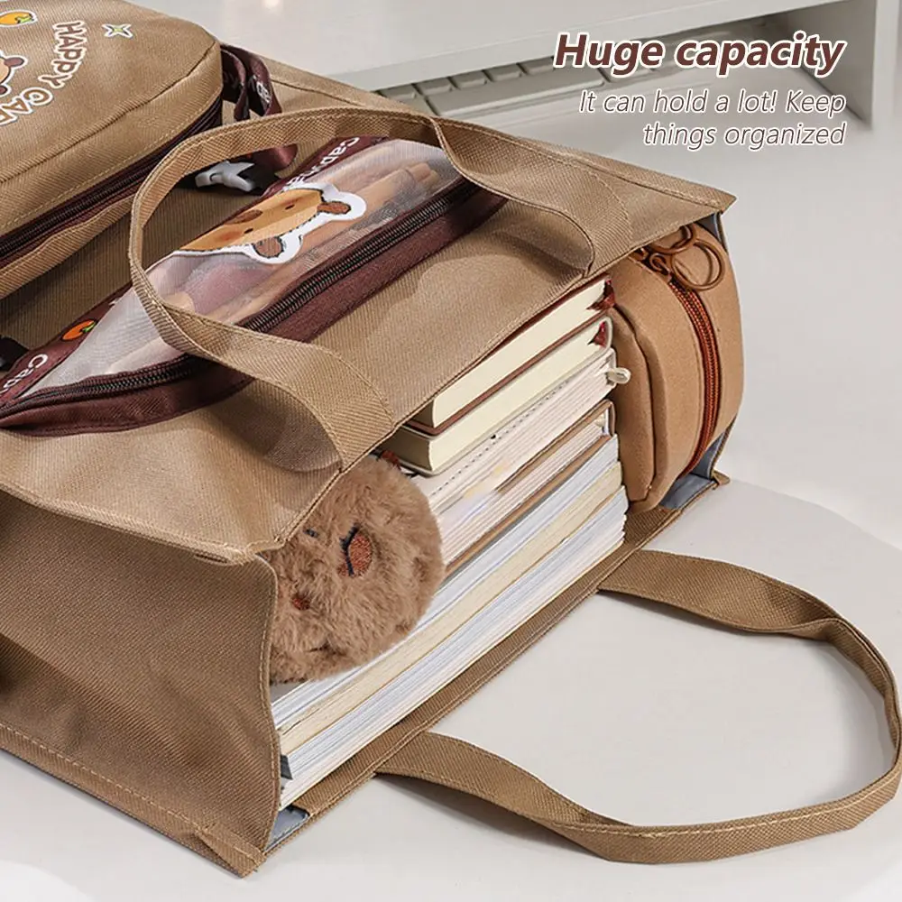 سعة كبيرة كابيبارا حقيبة التدريس متعددة الوظائف انفصال القلم حالة حمل حقيبة مدرسية لوازم التعلم الفن حقيبة التخزين #2