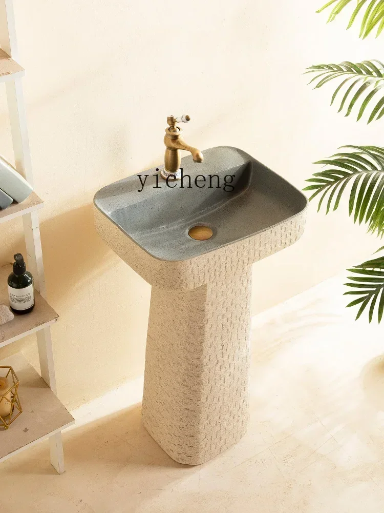 Y1 Integrated Column Inter-Platform Basin Courtyard Villa Garden Sink Column Washbasin