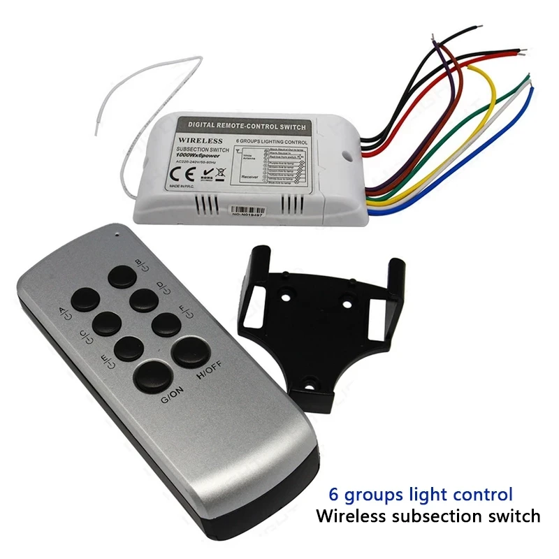 4 6 Channel Wireless Subsection Switch Controller High voltage 110V 220V 1000W/CH Digital RF Sensitive Remote Control