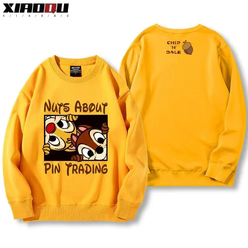 

Толстовка с круглым вырезом и рисунком Chipmunks, унисекс, свободный крой, модная повседневная толстовка для пар, толстовка с Микки Маусом, Диснейленд, Париж