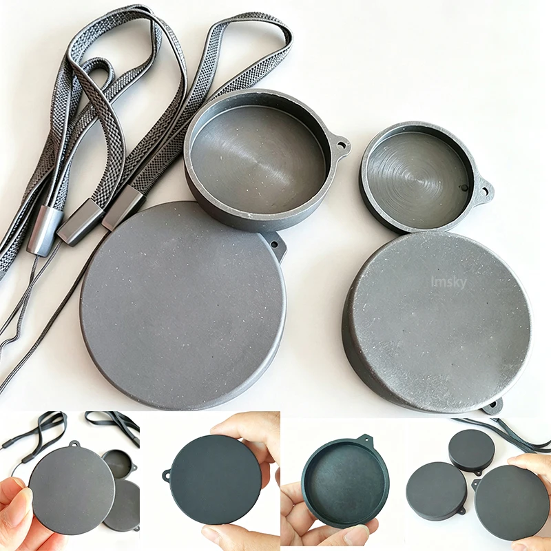 2pcs 5pcs 10pcs Anti-Lost Silicone Lens Cap with Lanyard, Dust Cover for Camera & Telescope Eyepiece, Multi-Size 35-57mm