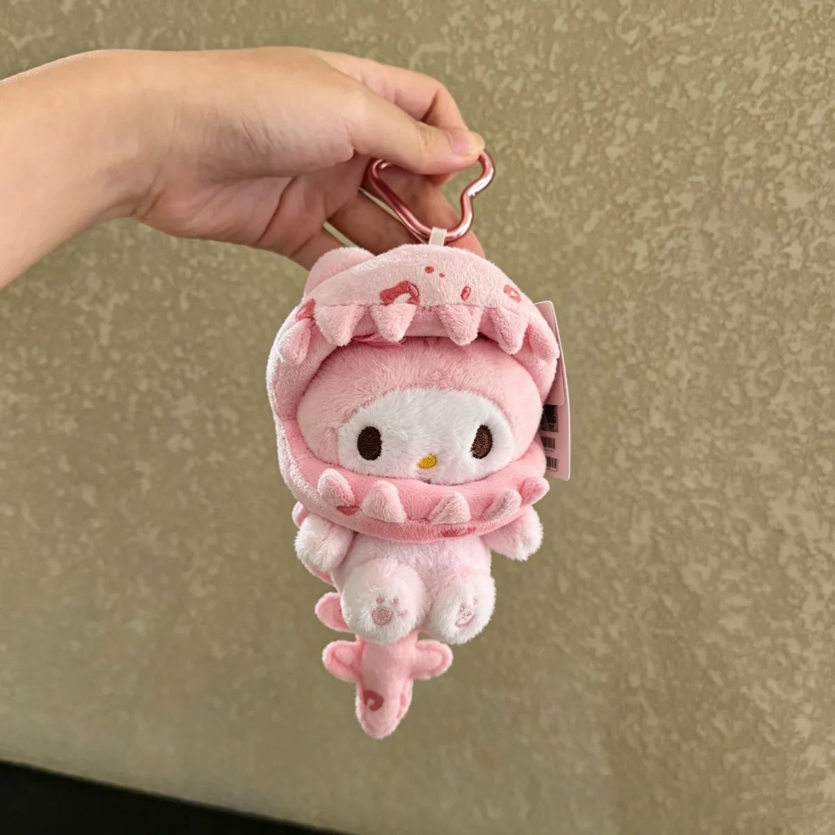 Sanrio My Sweet Piano Cross-Dressing Dinosaur Skeleton Plush Keychain Backpack Decoration Desktop Trinket Car Key Pendant Gift