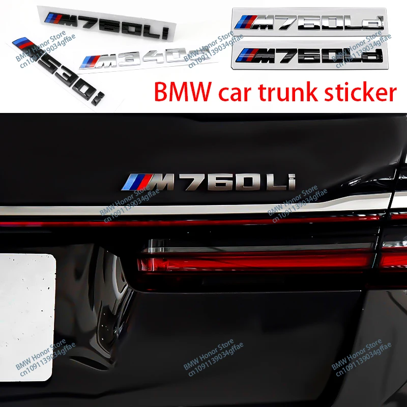 Car 3D ABS Trunk Letters Logo Badge Emblem Decal Sticker For BMW M340I M340D M530I M530D M550I M550D M760LI M760LD E39 E60 E61