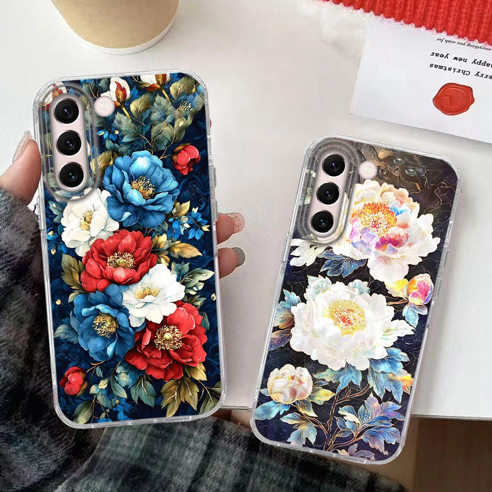 Rose Flower Girls Luxury Print Women Phone Case For Samsung Galaxy S22 S25 S24 S23 S26 S21 Plus S20 FE Ultra 5G Protective Cover