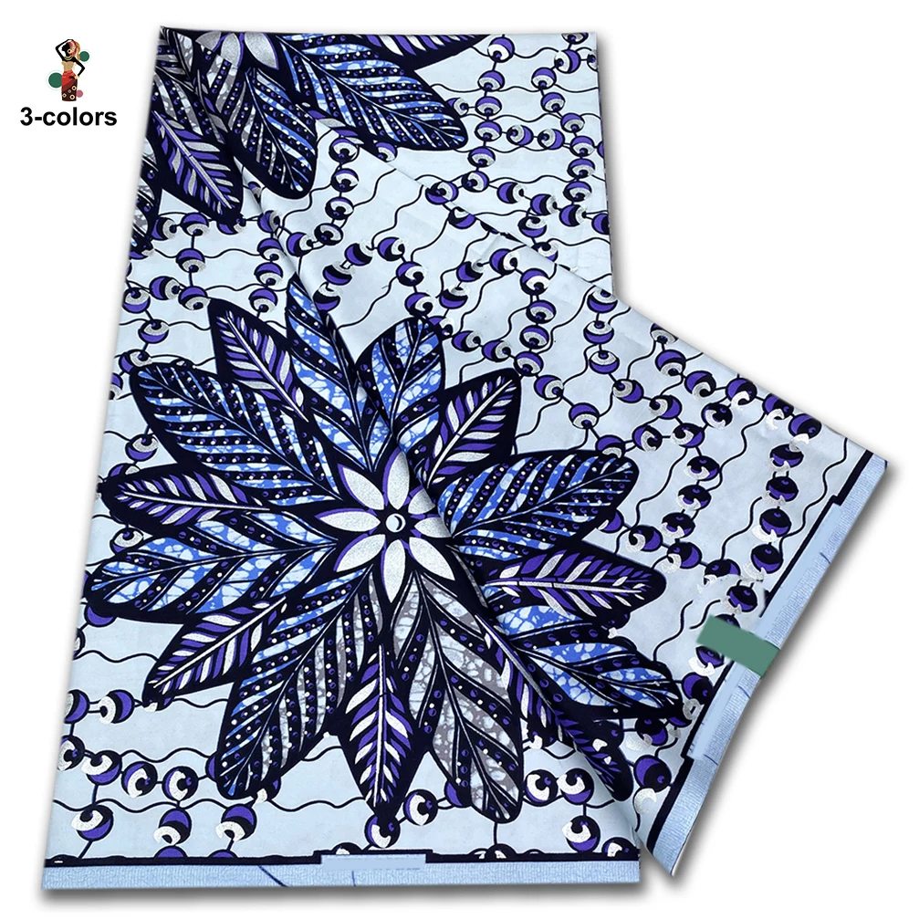 Premium Super Soft Royal Satin Prints Fabric African Wax Fabric 100% Cotton High Quality 6 Yards Nigeria Ankara Fabric view 3