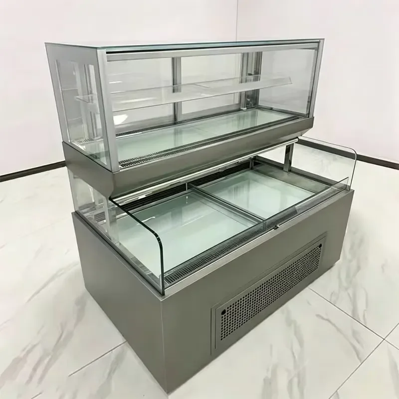 Commercial Display Cabinet, Mother Cake Cabinet, Freezer, Pastry Mousse Open Refrigerated Sandwich Cabinet