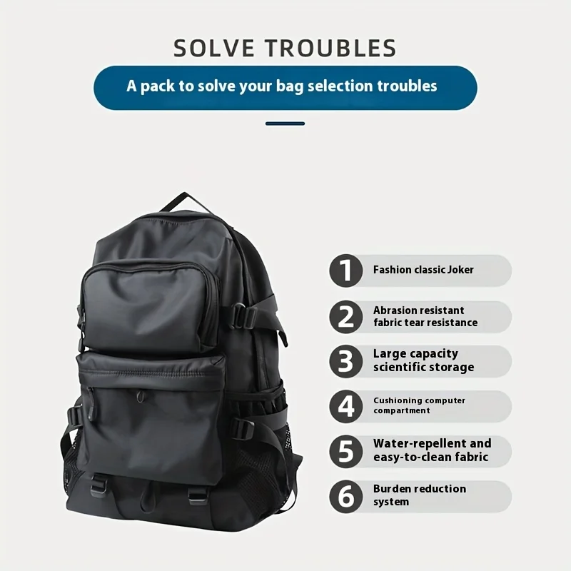 ZUOKEDISI Airlines Approved 15.6-inch Laptop Travel Backpack with Shoe Box and Luggage Strap, Hiking Backpack