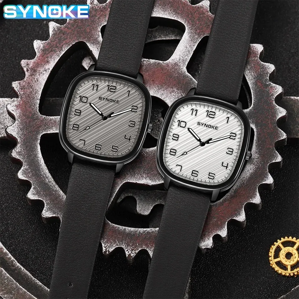 SYNOKE Men Quartz Watch Fashion Simple Business Belt Quartz Watch For Men Watch Student Wristwatch Sports Non Mechanical