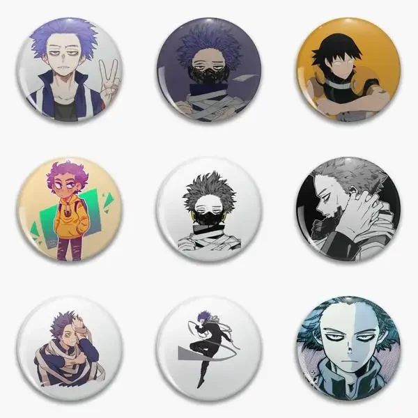 Hitoshi Shinso My Hero Academia Star Crossed Aizawa And Soft Button Pin Customizable Brooch Creative Funny Hat Cute Clothes