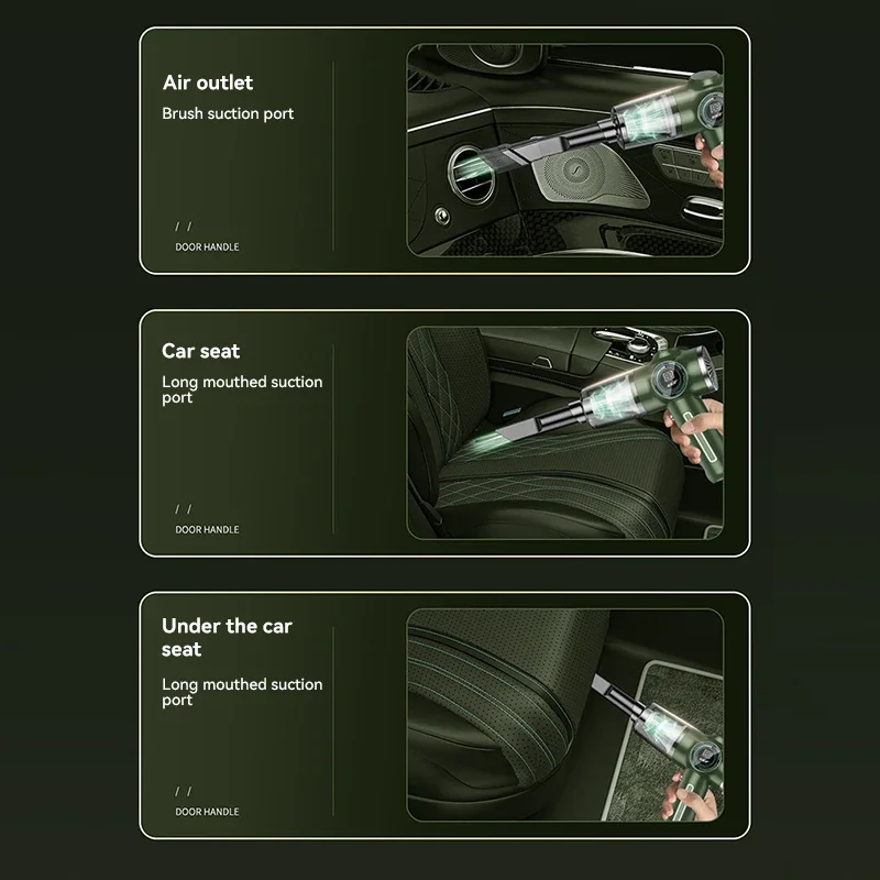 

Новый беспроводной автомобильный ручной пылесос 2026 года, 9800000 Па, для сухой и влажной уборки, высокомощный, для автомобиля и дома