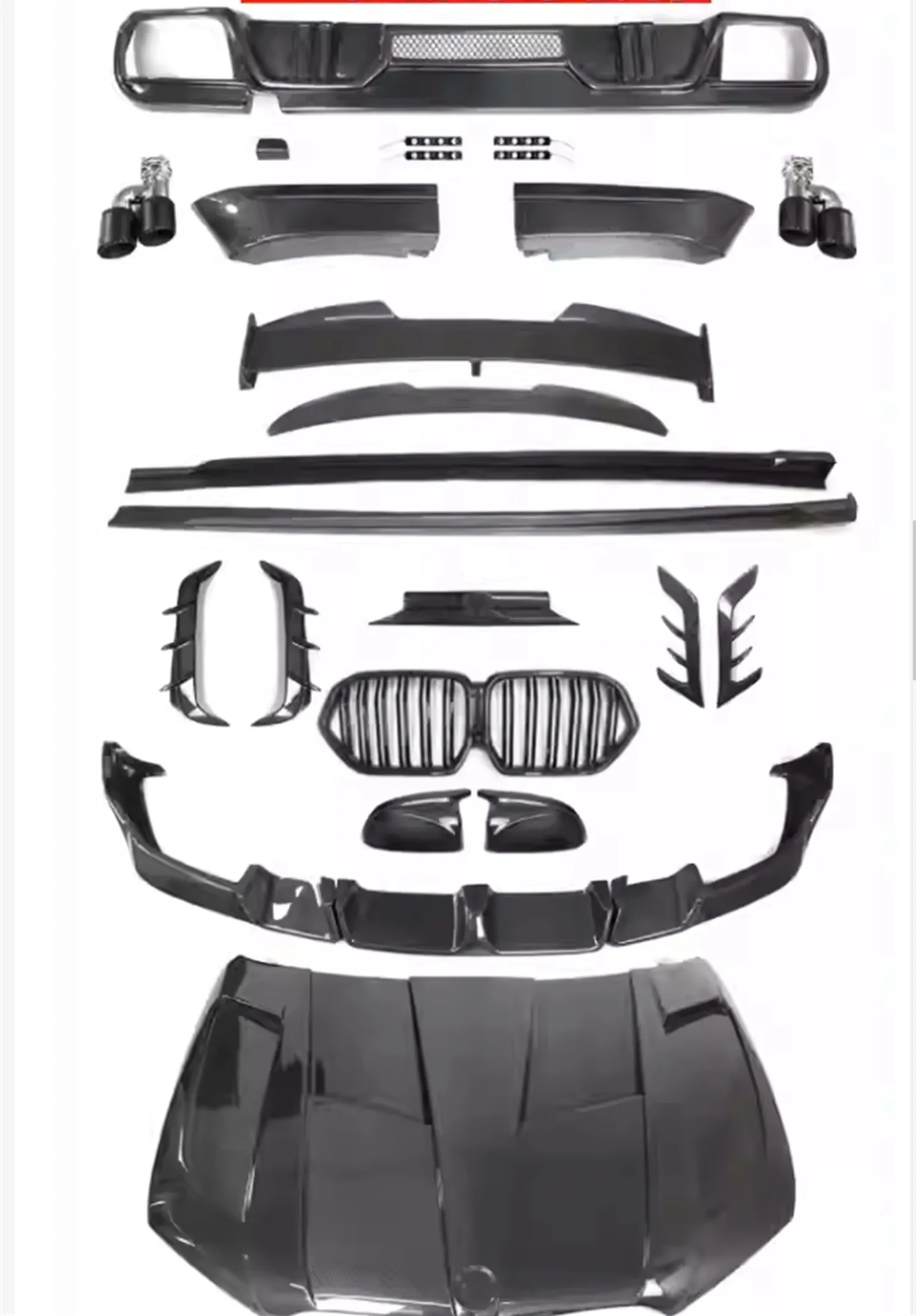 

Car Body Kit for BMW X6 G06 X6M F96 Front Bumper surround Rear lip side skirt hood cover