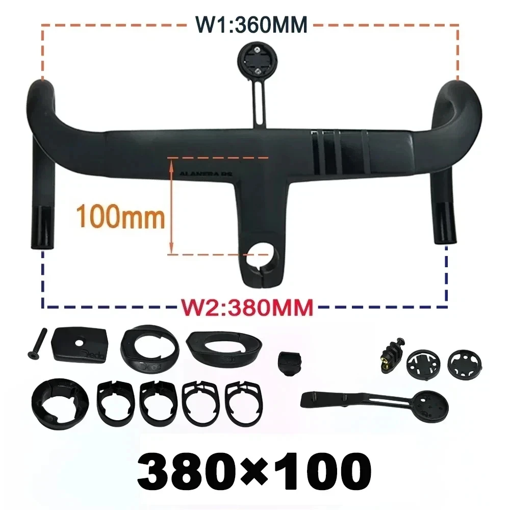 2025 New Road Handlebar DE Alanera RS T1000 Carbon Aero Lightweight 340g Integrated for Professional Cycling RHM EVO Shape image 3