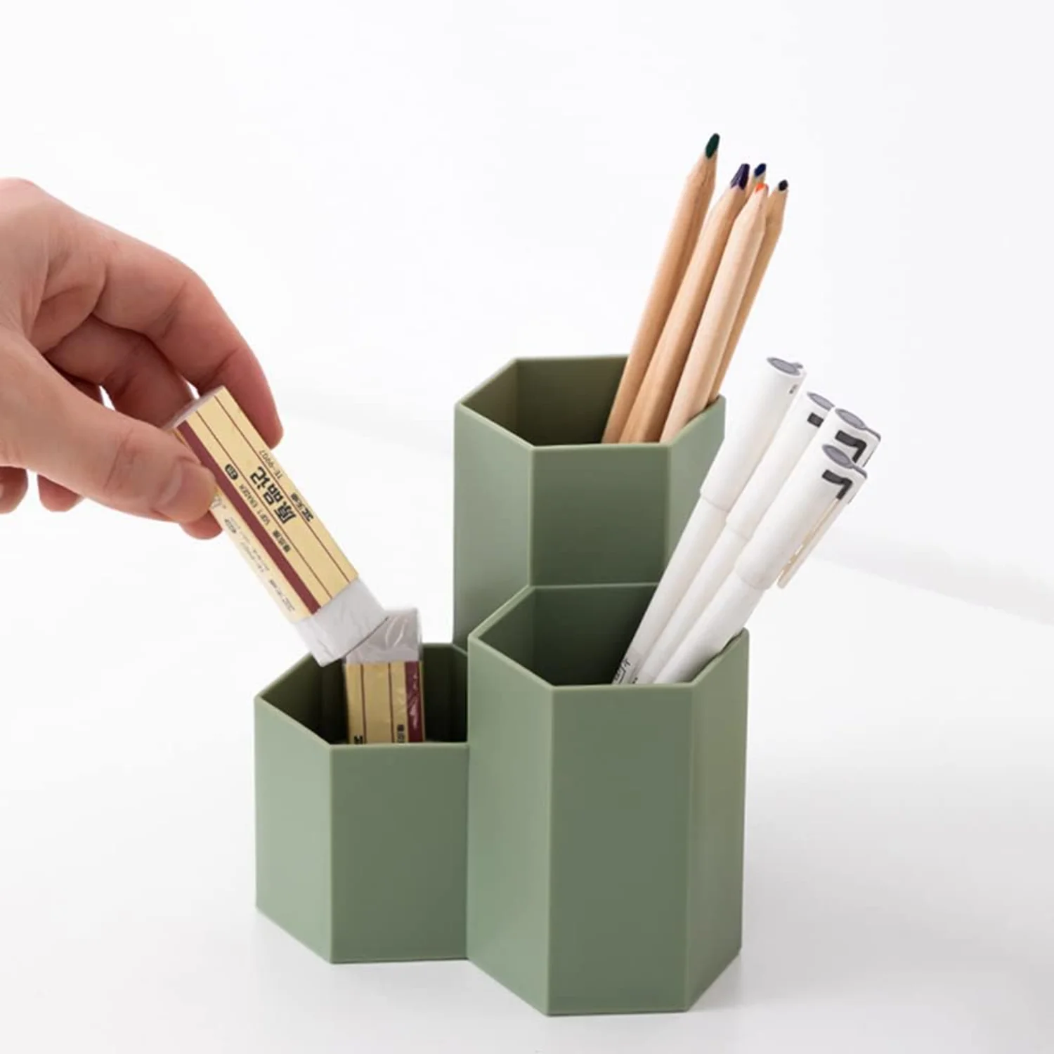 Pens Cup Green Pencil Holder for Desk Pen Holder Pencil Organizer Pen Cup for Desk Desk Accessories for Office Supplies/Classroo