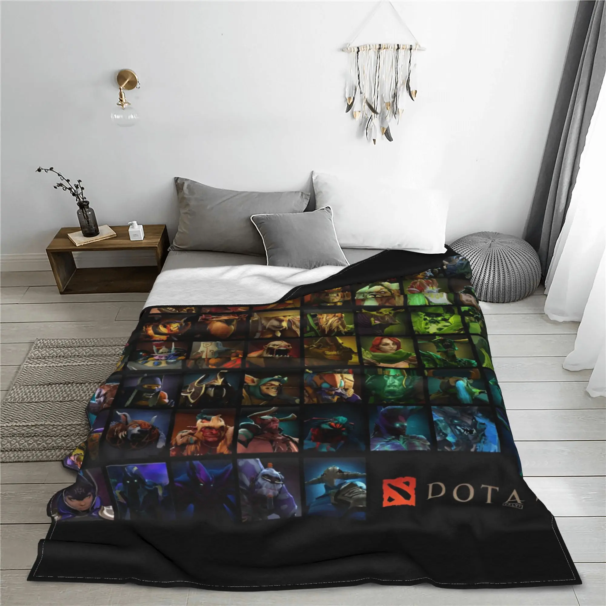 D-Dota Hero Collection Blanket Cover Velvet Hot Game Cartoon Lightweight Thin Throw Blanket Airplane Travel Bedding Rug Piece