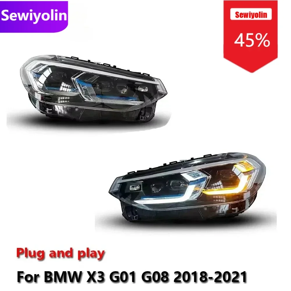 

Автомобильные аксессуары для DRL, светодиодные фары для BMW X3 G01 G08 2018-2021, лазерные авто DRL, противотуманные фары для прицепа, указатель поворота Voiture Plu