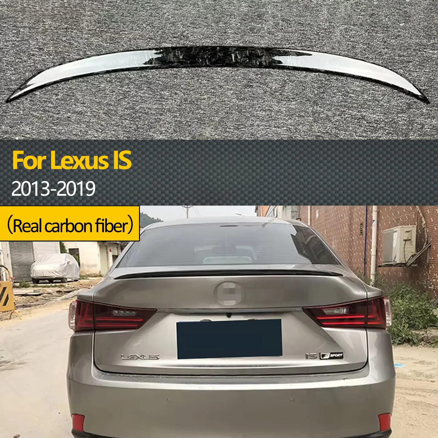 

Real Carbon Fiber Rear Trunk Spoiler Wing for 2013-2019 Lexus IS Forged Glossy Style Enhance Vehicle Performance And Appearance