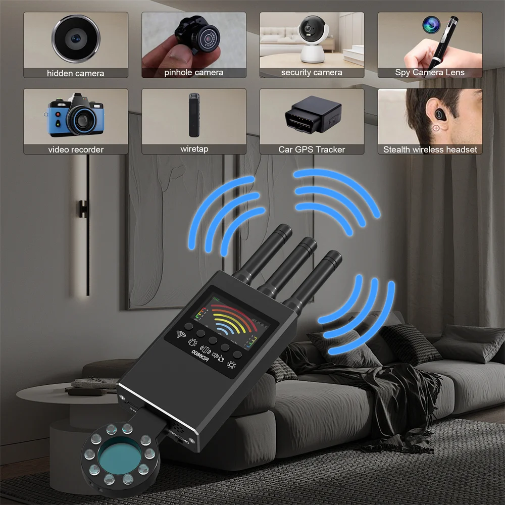 Versteckte Kamera Detektor Anti-Spion Auto GPS Tracker Abhörgerät Bug RF Wireless Alle Signal Scanner Gadget Sicherheit Schutz